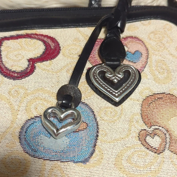 Brighton Alyssa Hearts collection Large tapestry bag purse tote - Picture 2 of 7